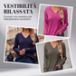Top casual da donna a maniche lunghe con scollo a V