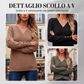 Top casual da donna a maniche lunghe con scollo a V