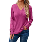 Top casual da donna a maniche lunghe con scollo a V