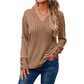 Top casual da donna a maniche lunghe con scollo a V