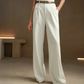 Pantaloni da tailleur a vita alta e gamba larga da donna