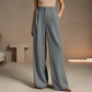 Pantaloni da tailleur a vita alta e gamba larga da donna