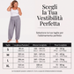 Pantaloni a gamba larga e morbidi a vita alta da donna