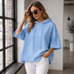 Felpa da donna con maniche larghe vestibilità comoda, felpa casual con cappuccio
