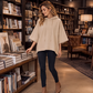 Felpa da donna con maniche larghe vestibilità comoda, felpa casual con cappuccio