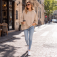 Felpa da donna con maniche larghe vestibilità comoda, felpa casual con cappuccio