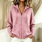 Cardigan lavorato a maglia con cappuccio, modello largo da donna