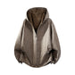 Felpa con cappuccio da uomo vintage lavata con zip corta