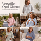 Felpa da donna larga a righe con cappuccio, casual con maniche a 3/4
