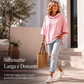 Felpa da donna larga a righe con cappuccio, casual con maniche a 3/4