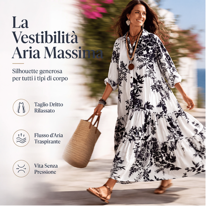 Abito lungo da donna con stampa floreale