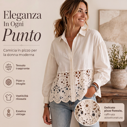 Camicia elegante da donna con dettagli traforati