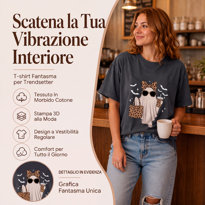 T-shirt da donna con stampa fantasma