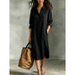 Abito camicia da donna in cotone e lino, taglio comodo con tasche