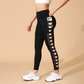 Pantaloni da yoga da donna in rete a vita alta con tasche