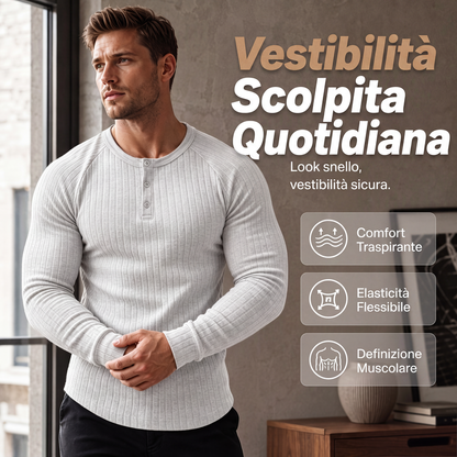 Camicia Henley da uomo slim fit