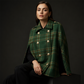 Cappotto a mantella scozzese vintage da donna