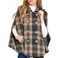 Cappotto a mantella scozzese vintage da donna