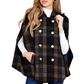 Cappotto a mantella scozzese vintage da donna