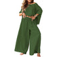Set da donna con top a spalle scoperte e pantaloni a gamba larga