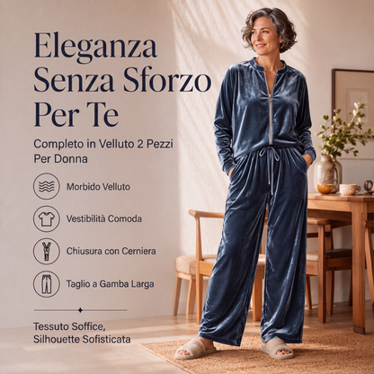 Completo da donna in velluto a 2 pezzi