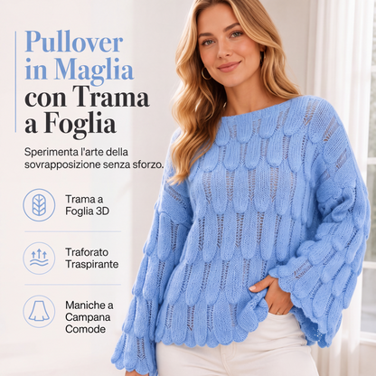Maglione oversize da donna lavorato a maglia con dettagli scavati