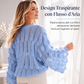 Maglione oversize da donna lavorato a maglia con dettagli scavati