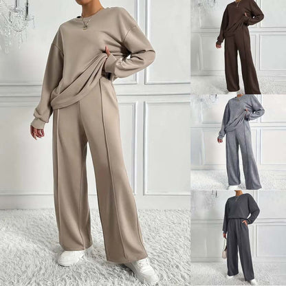 Completo donna confortevole maglia a maniche lunghe e pantaloni
