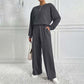 Completo donna confortevole maglia a maniche lunghe e pantaloni