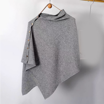 Poncho da donna elegante con bottoni laterali