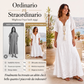 Abito lungo da donna con scollo a V in pizzo e crochet