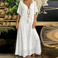 Abito lungo da donna con scollo a V in pizzo e crochet