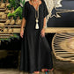 Abito lungo da donna con scollo a V in pizzo e crochet