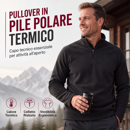 Felpa calda da uomo in pile con colletto alto