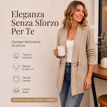 Cardigan lavorato a maglia doppiopetto casual da donna