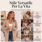 Cardigan lavorato a maglia doppiopetto casual da donna