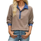 📢📢Sconto del 50%!!!🎉✨Top in maglia da donna con collo in denim a contrasto