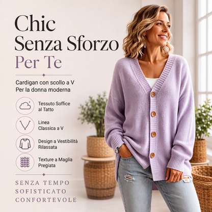 Cardigan oversize in maglia con scollo a V da donna
