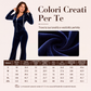Set di felpa con cappuccio e zip in velluto e pantaloni a zampa da donna