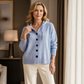 Cardigan lavorato a maglia con cappuccio da donna