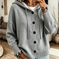 Cardigan lavorato a maglia con cappuccio da donna