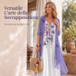 Set da donna: abito lungo maxi a fiori in stile boho e copricostume