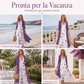 Set da donna: abito lungo maxi a fiori in stile boho e copricostume