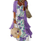 Set da donna: abito lungo maxi a fiori in stile boho e copricostume