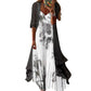 Set da donna: abito lungo maxi a fiori in stile boho e copricostume