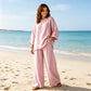 Completo a due pezzi casual da donna in misto lino