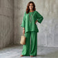 Completo a due pezzi casual da donna in misto lino