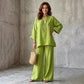 Completo a due pezzi casual da donna in misto lino