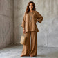 Completo a due pezzi casual da donna in misto lino