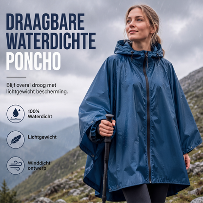 Poncho impermeabile unisex leggero con cappuccio